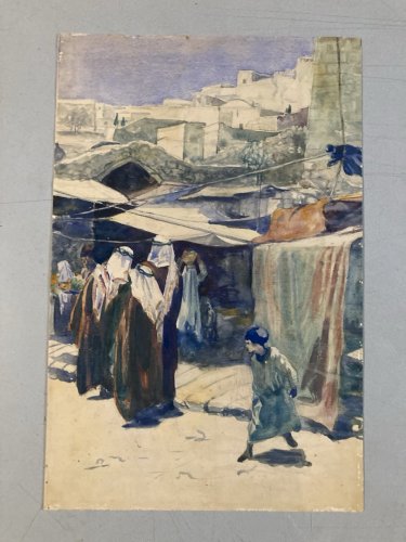 Painting peinture Gouache Debut XXe Papier Old Orientaliste Orientalisme ancien