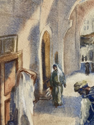 Painting peinture Gouache Debut XXe Papier Orientaliste Orientalisme ancien Old