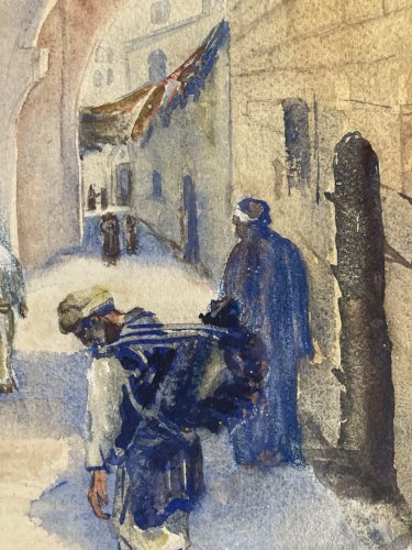 Painting peinture Gouache Debut XXe Papier Orientaliste Orientalisme ancien Old
