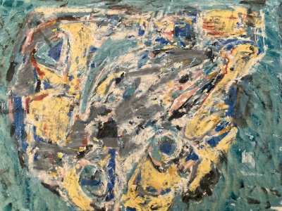 Painting Gouache Abstract Drawing 1990 Art Abstraction Canvas Drawing