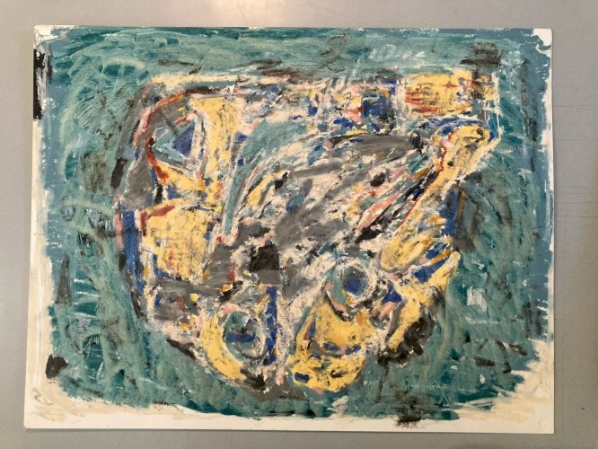 Painting Peinture gouache dessin abstrait 1990 Art Abstraction Tableau Dessin