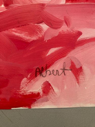 Painting Peinture gouache dessin abstrait 1990 Encre Albert Art Abstraction
