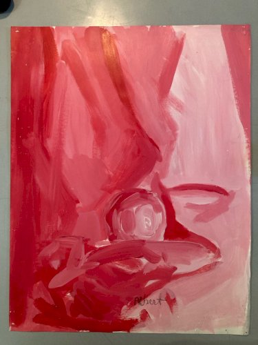 Painting Peinture gouache dessin abstrait 1990 Encre Albert Art Abstraction