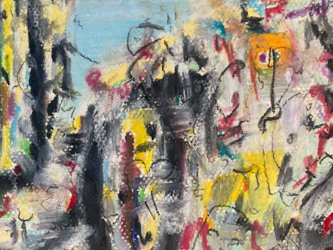 Painting Peinture gouache dessin abstrait 1990 Encre Papier Art Abstraction