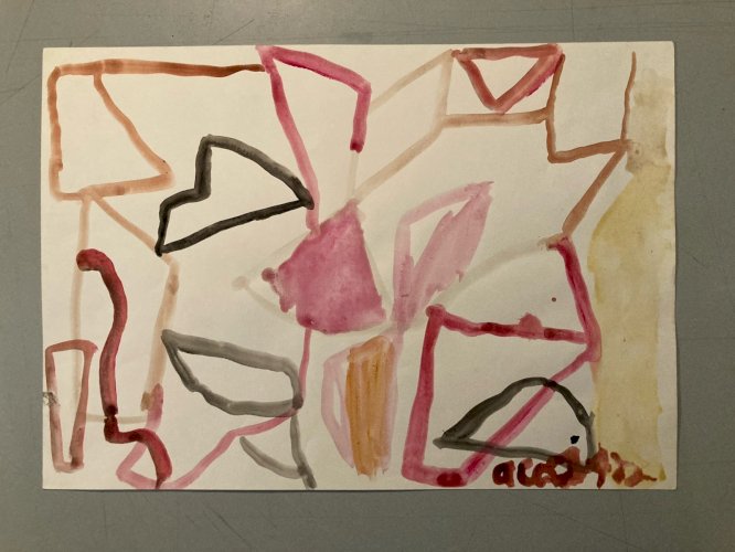 Painting Peinture Gouache Dessin Aurel Cojan Expressionnisme Abstrait 1990 Art