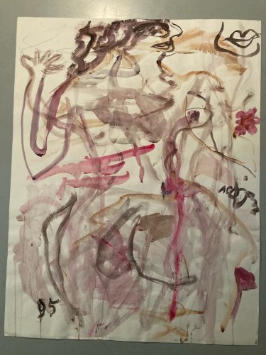 Painting Peinture Gouache Dessin Aurel Cojan Expressionnisme Abstrait 1990 Art
