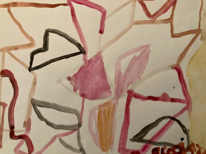 Painting Peinture Gouache Dessin Aurel Cojan Expressionnisme Abstrait 1990 Art