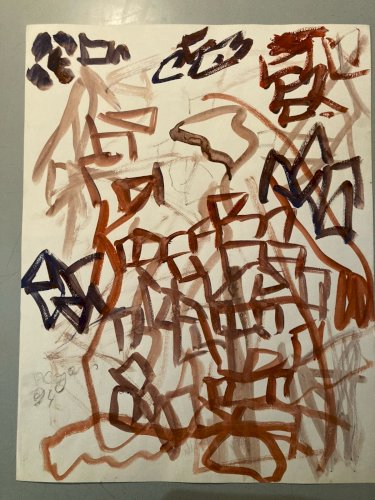 Painting Peinture Gouache Dessin Aurel Cojan Expressionnisme Abstrait 1994 Art