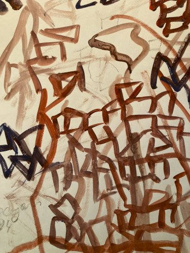 Painting Peinture Gouache Dessin Aurel Cojan Expressionnisme Abstrait 1994 Art