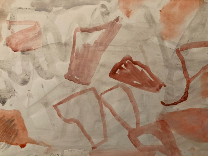 Painting Peinture Gouache Dessin Aurel Cojan Expressionnisme Abstrait Art 1990