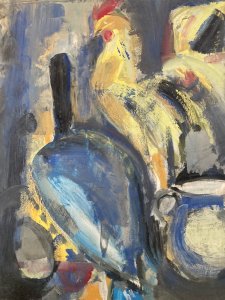 Painting Gouache Drawing Rooster Hen Animal 1970 Art Animals Drawing Bird