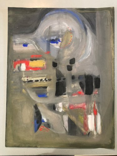 Painting Peinture gouache dessin Portrait Homme 1970 Art Dessin À Identifier XXe