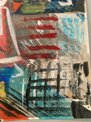 Painting Peinture gouache dessin Portrait XXe Homme 1970 Art Dessin À Identifier