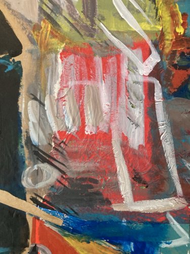 Painting Peinture gouache dessin Portrait XXe Homme 1970 Art Dessin À Identifier