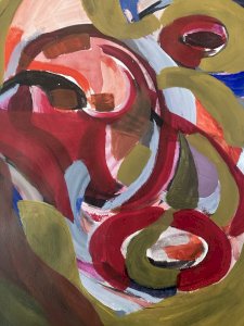 Painting gouache drawing Portrait 20th century Man 1970 Art No Francis Bacon