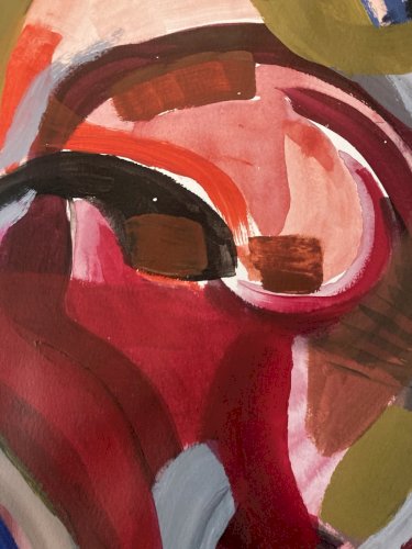 Painting Peinture gouache dessin Portrait XXe Homme 1970 Art No Francis Bacon