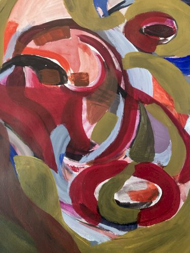 Painting Peinture gouache dessin Portrait XXe Homme 1970 Art No Francis Bacon