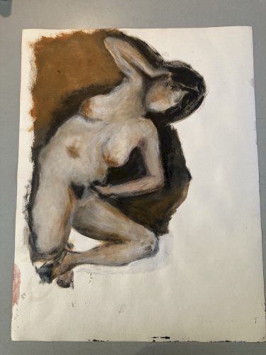 Painting Peinture gouache dessin Portrait XXe Homme 1970 Art No Francis Bacon