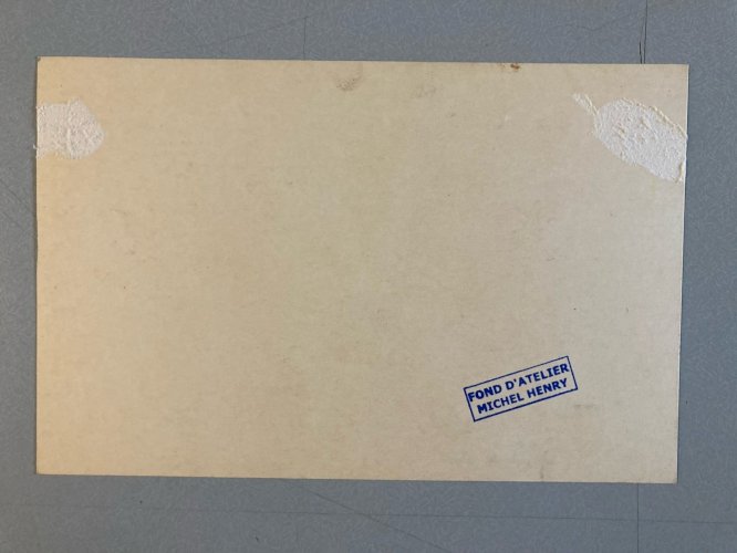 Painting Peinture gouache Michel Henry Marine Bateau Mer Ancien 1950 Old Art XXe