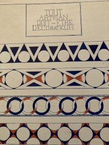 Painting Gouache Geometric Pattern Artisan Ancient Art 1950 Abstract