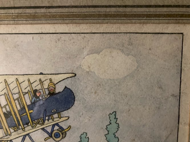 Painting Peinture gouache Sur Papier Marcel Jeanjean Aeronautique Avion 1950 art