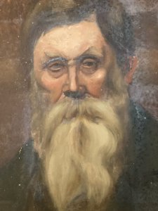 Painting Oil Cardboard Portrait 19th Century Man Beard Art 1850 To Identify