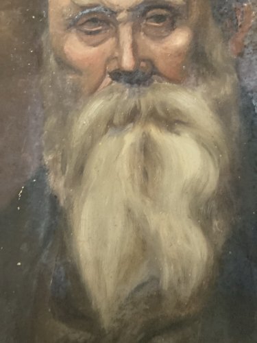 Painting Peinture Huile Carton Portrait XIXe Homme Barbe Art 1850 A Identifier