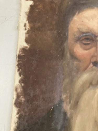 Painting Peinture Huile Carton Portrait XIXe Homme Barbe Art 1850 A Identifier