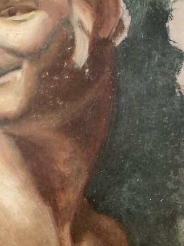 Painting Peinture Huile Carton Portrait XIXe Sculpture Art 1850 A Identifier Old