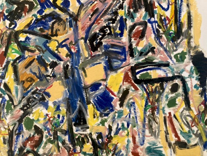 Painting Peinture Huile dessin abstrait 1990 Art Abstraction Tableau Drawing XXe