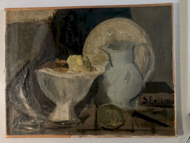 Painting Peinture Huile Sur Toile Début XXe 1930 Ancien Art Old Nature Morte