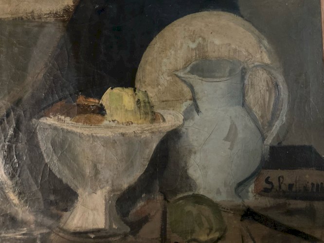 Painting Peinture Huile Sur Toile Début XXe 1930 Ancien Art Old Nature Morte