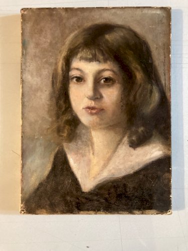 Painting Peinture Huile Sur Toile Portrait 1900 Enfant Buste Art Début XXe Fille