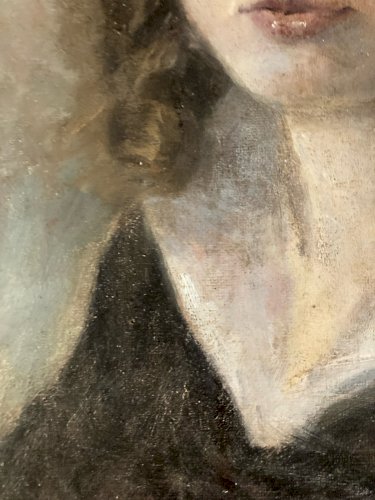 Painting Peinture Huile Sur Toile Portrait 1900 Enfant Buste Art Début XXe Fille