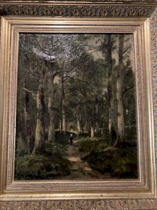 Painting Peinture Huile Sur Toile XIXe C Marechal Fille Foret École Française