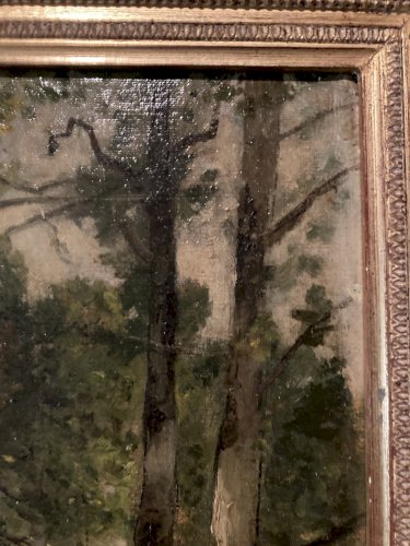 Painting Peinture Huile Sur Toile XIXe C Marechal Fille Foret École Française