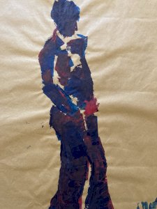 Painting Kraft Woman 1980 portrait Expressionist Expressionism Art