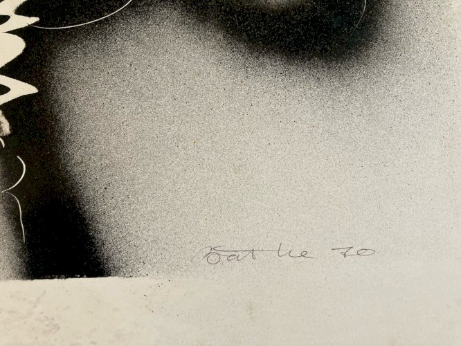 Painting Peinture Michel Batlle Abstraite Abstraction Lyrique Papier 1970 Old