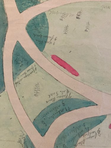 Painting Peinture Original 1930 Architecture Old Plan Jardin Tarn France Ancien