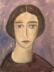 Painting Peinture Sur Papier Femme 1950 portrait Buste A Identifier Art Ancien