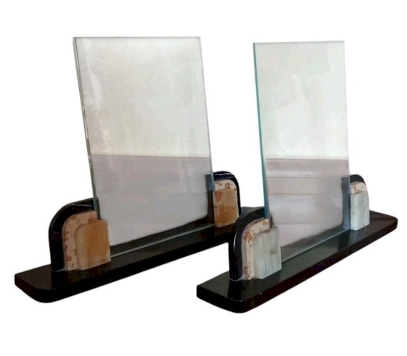 Paire Ancien Cadre Photo À Poser Socle 3 Marbre Art Déco Old Marble Frame