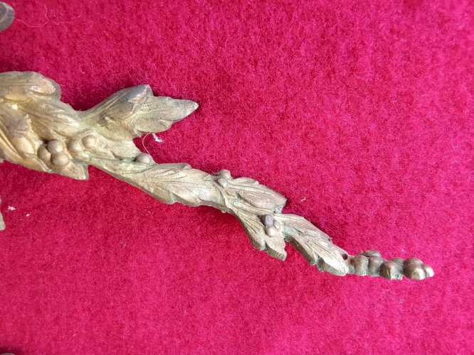 Paire Ancien Ornement Fronton meuble Bronze feuille D Acanthe/Old  pediment