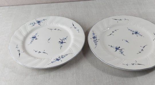 Pair of antique plates, Old Luxembourg, made of Villeroy & Boch ceramic.