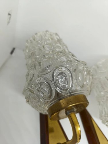 paire applique en metal doré et bois annee 60-70 en bon etat