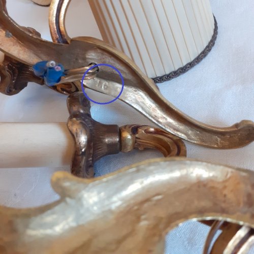 Paire appliques à deux bras de lumière bronze doré style Louis xv Lucien Gau xx°