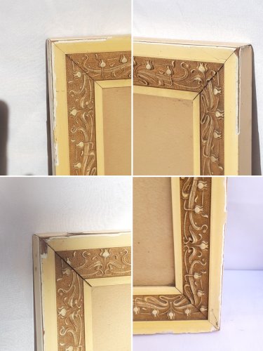 Paire cadres Art Nouveau 1900 passe-partout vue ovale