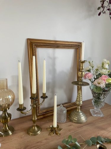 Paire chandeliers laiton vintage