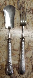 Pair of MIGNARDISES CUTLERY Silver Metal Goldsmith Silverware 7VitC 19/12