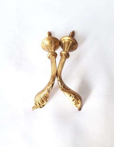 Paire crochets muraux anciens dorés à l’or fin