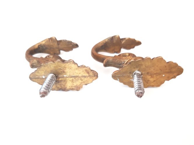 Paire crochets pour rideaux bronze doré